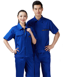 夏季蓝色纯棉工作服系列