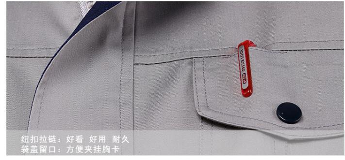 最新款银灰色涤棉工作服定制(图4)